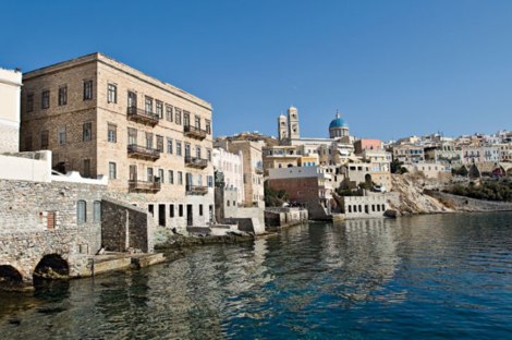 Pictured: Ermoupolis, the chief town of Syros and all of the Cyclades